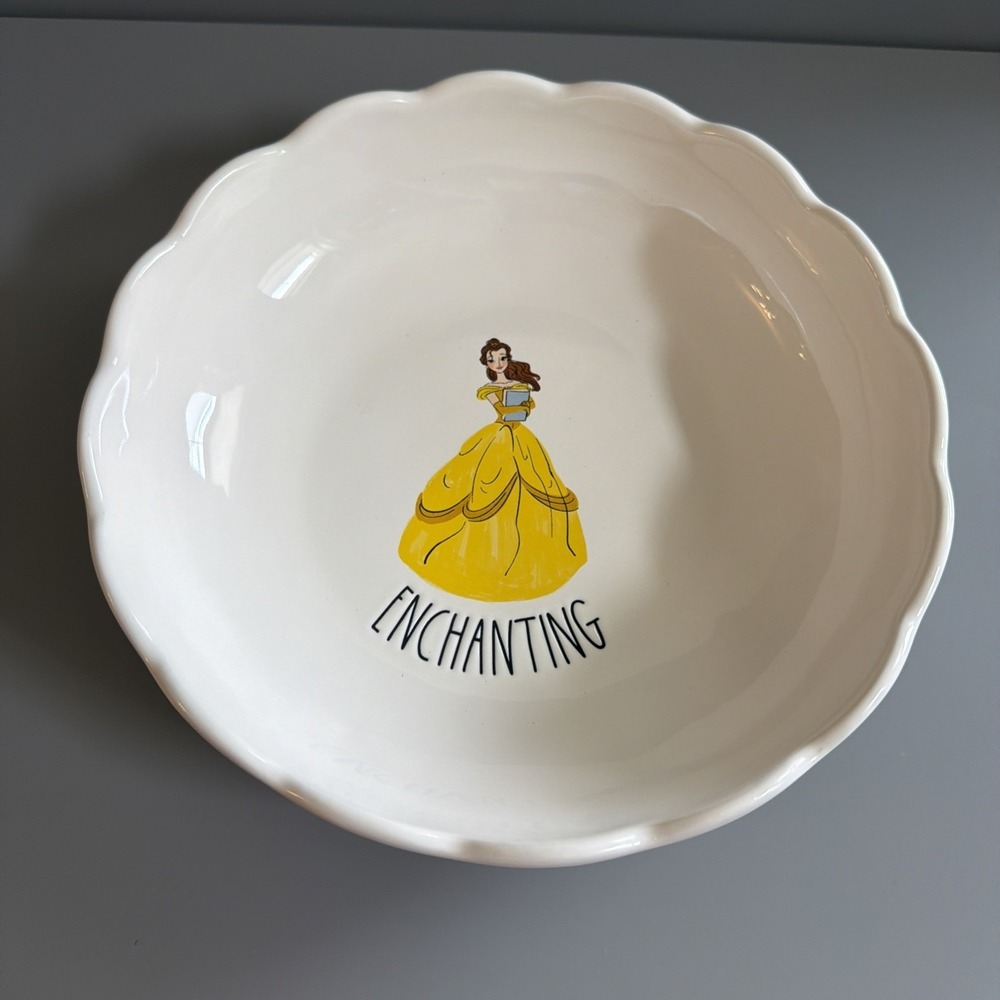 Rae Dunn Disney Princess Beauty and the Beast Belle Enchanting Pasta Bowl Plate